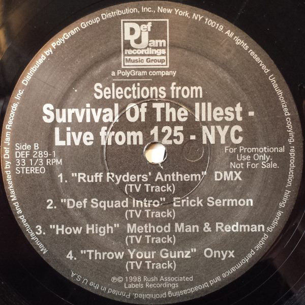 Various - Survival Of The Illest (Live From 125 N.Y.C.) (12", Promo, Smplr)