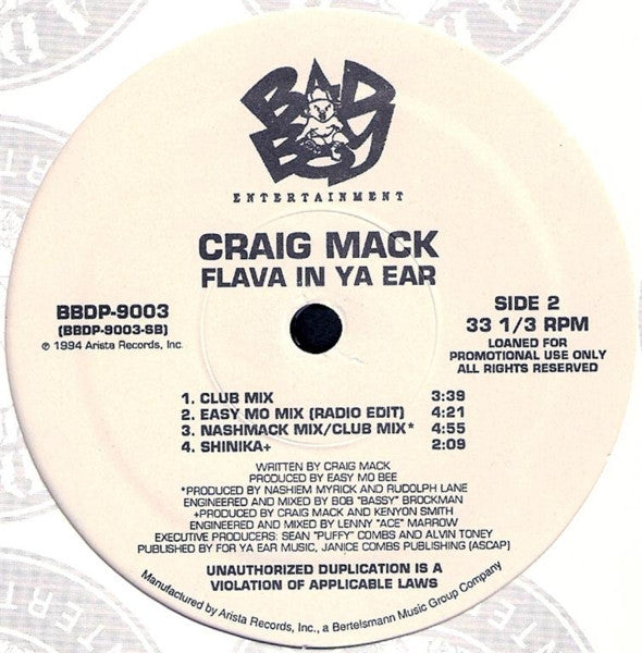 Craig Mack : Flava In Ya Ear (12", Promo)