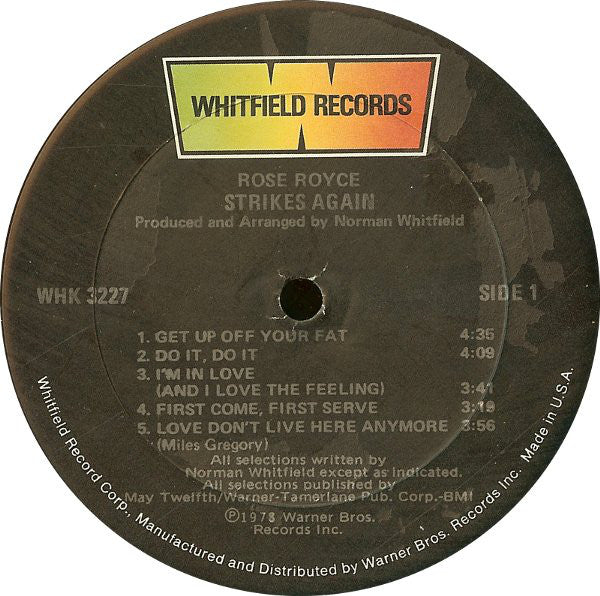 Rose Royce - Strikes Again (LP, Album, Gol)