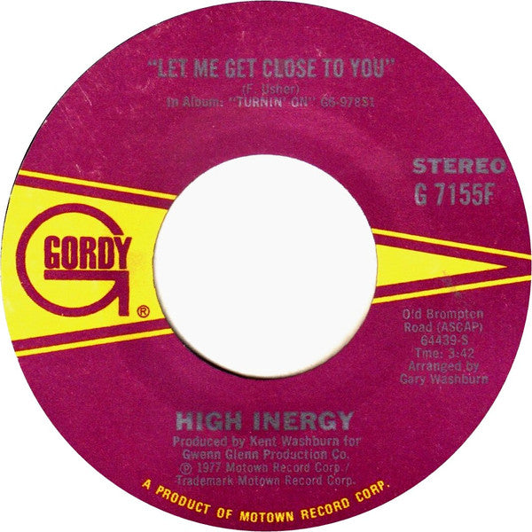 High Inergy - You Can't Turn Me Off (In The Middle Of Turning Me On) (7", Single, Styrene)