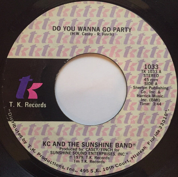 KC & The Sunshine Band : Do You Wanna Go Party / Come To My Island (7", Single)