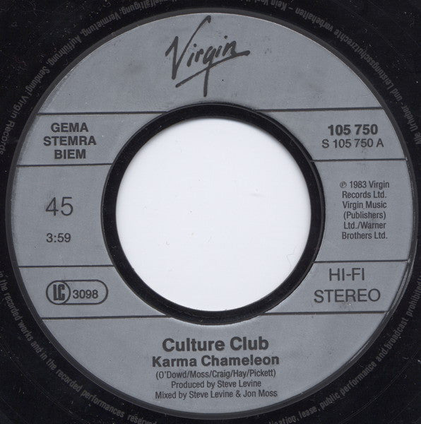 Culture Club : Karma Chameleon (7", Single)