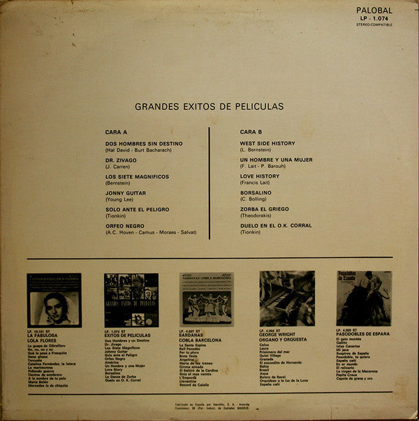 The Film Studio Orchestra : Grandes Éxitos de Películas (LP, Album, S/Edition)