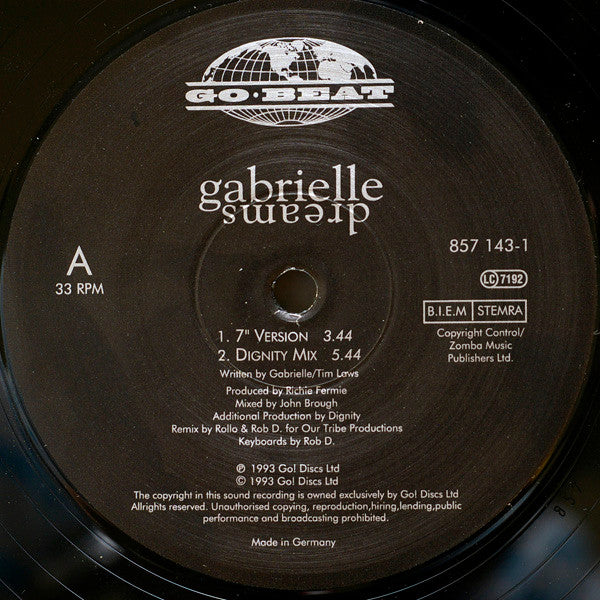 Gabrielle : Dreams (12", Single)