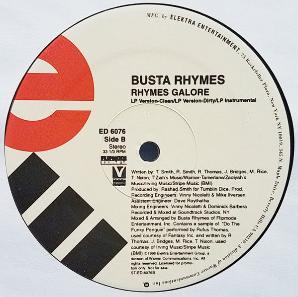Busta Rhymes : Turn It Up (Remix) / Fire It Up (12", Promo)