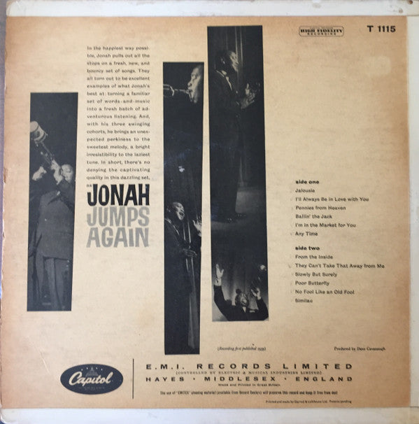 The Jonah Jones Quartet : Jonah Jumps Again (LP, Album, Mono)