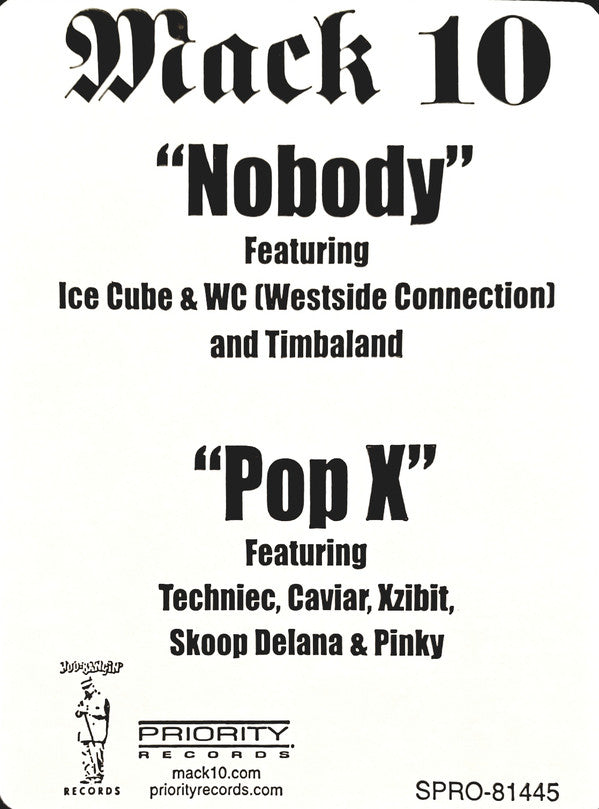 Mack 10 - Nobody / Pop X (12", Promo)