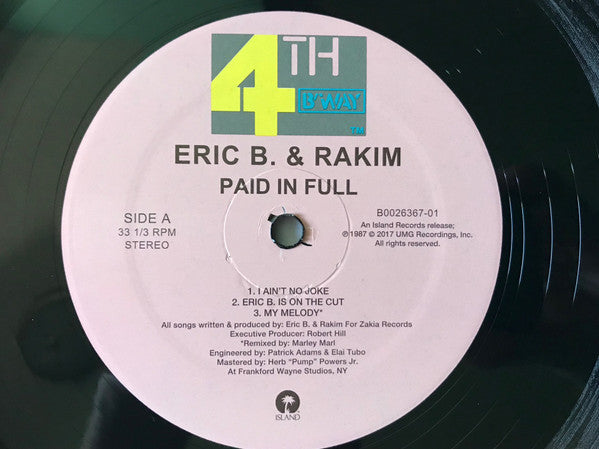 Eric B. & Rakim : Paid In Full (2xLP, Album, RE)