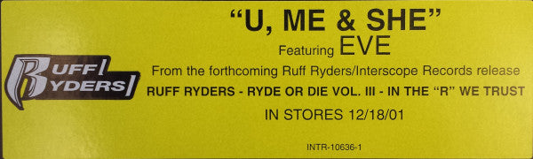Ruff Ryders : U, Me & She (12", Single, Promo)
