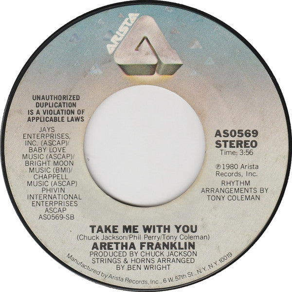Aretha Franklin : United Together / Take Me With You (7", Single)