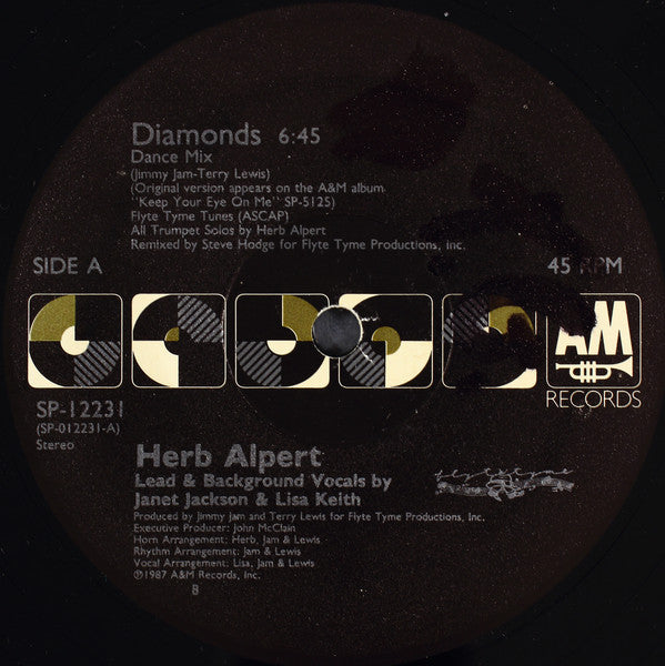 Herb Alpert : Diamonds (12", Single, B -)