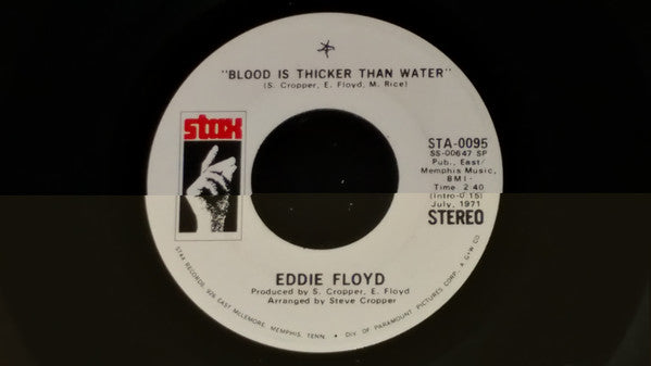 Eddie Floyd : Blood Is Thicker Than Water (7", Single, Mono, Promo)