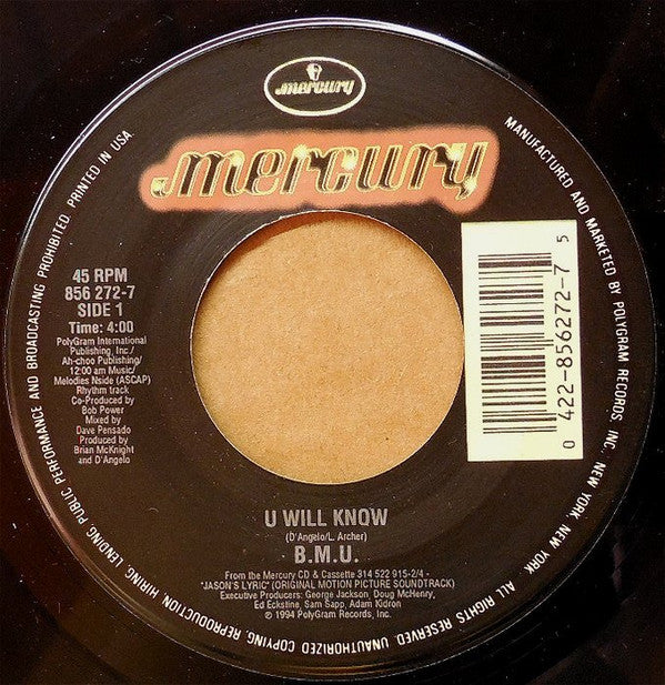 B.M.U. : U Will Know (7", Single)