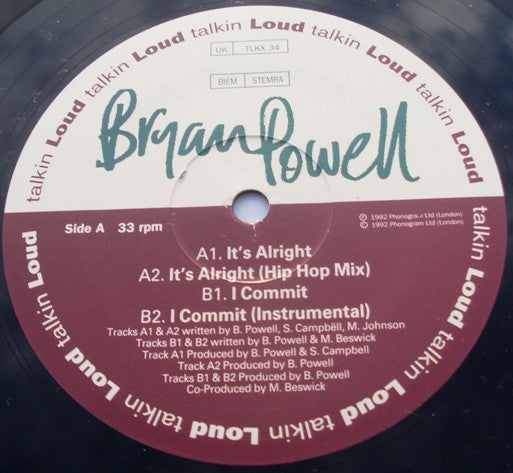 Bryan Powell : It's Alright / I Commit (12")