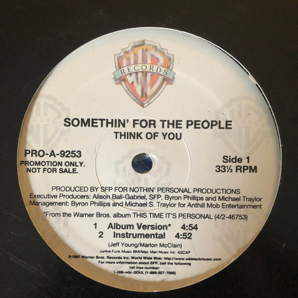 Somethin' For The People - Think Of You (12", Promo)