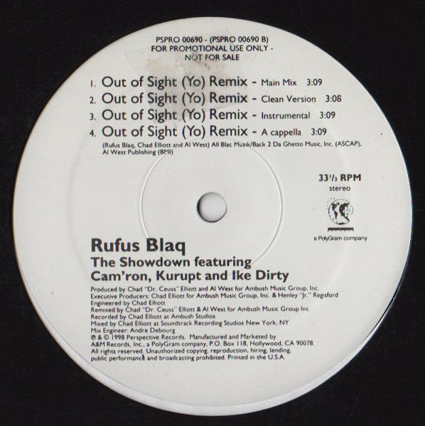 Rufus Blaq - Give It To Me Daddy / Out Of Sight (Yo) Remix (12", Promo)