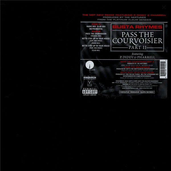 Busta Rhymes Featuring P. Diddy & Pharrell Williams : Pass The Courvoisier Part II (12", Single)
