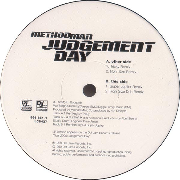 Method Man : Judgement Day (Remixes) (12")