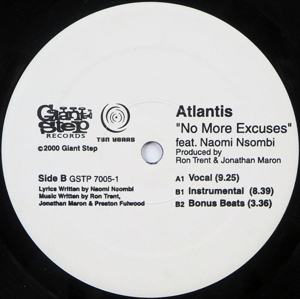 Atlantis Feat. Naomi Nsombi - No More Excuses (12")