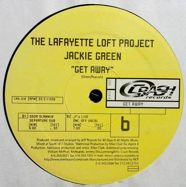 The Lafayette Loft Project Feat. Jackie Green - Get Away (12")
