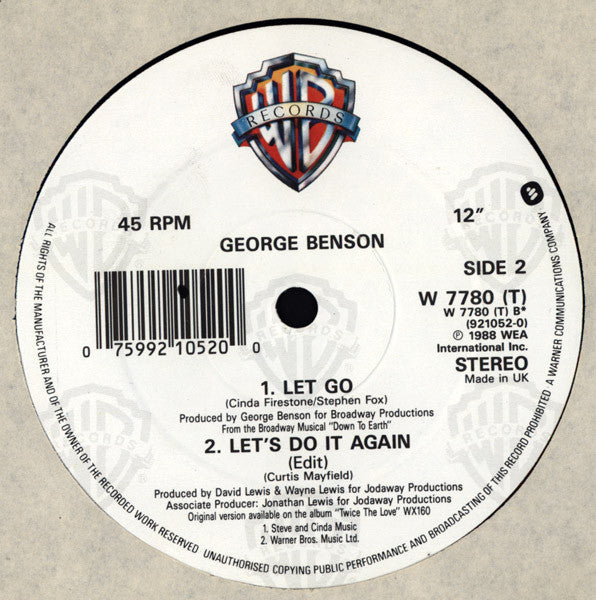 George Benson : Let's Do It Again (12")