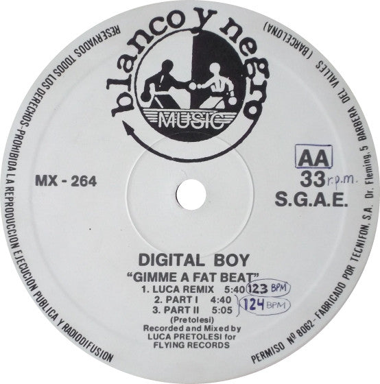 Digital Boy - Gimme A Fat Beat (Remix) (12", Maxi)