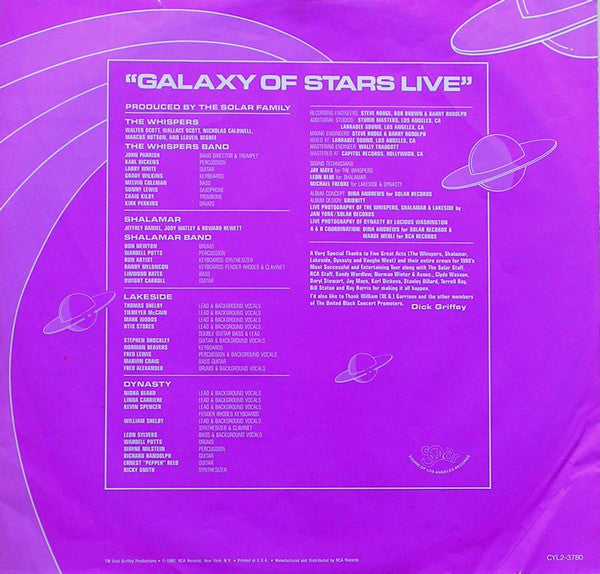 Various : Solar Galaxy Of Stars Live (2xLP, Comp, P/Mixed)