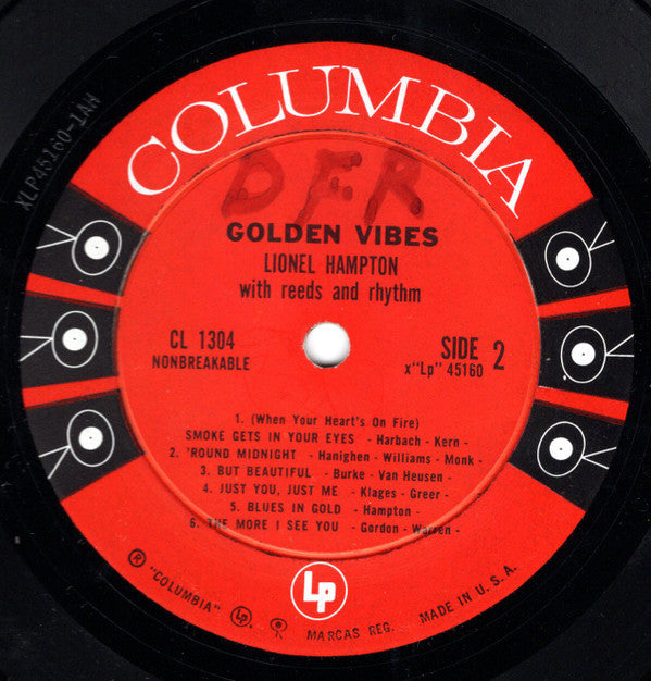 Lionel Hampton : Golden Vibes (LP, Album, Mono)
