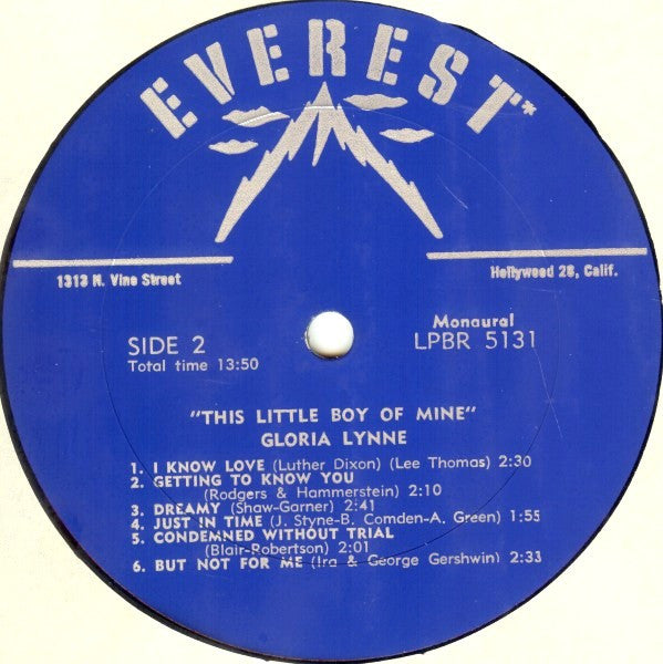 Gloria Lynne : This Little Boy Of Mine (LP, Album, Mono)