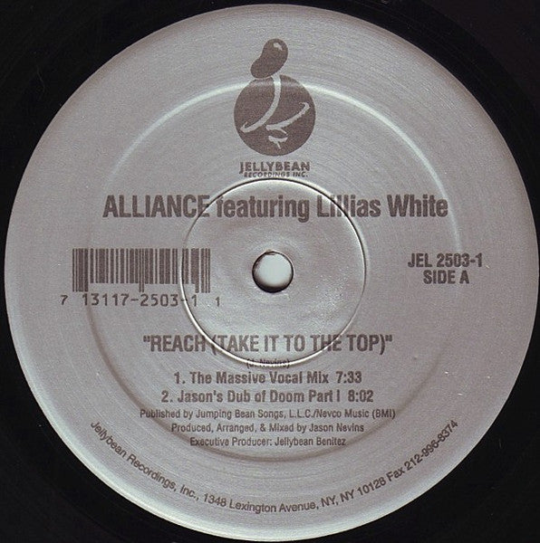 Jason Nevins Presents The Alliance* Featuring Lillias White : Reach (Take It To The Top) (12")