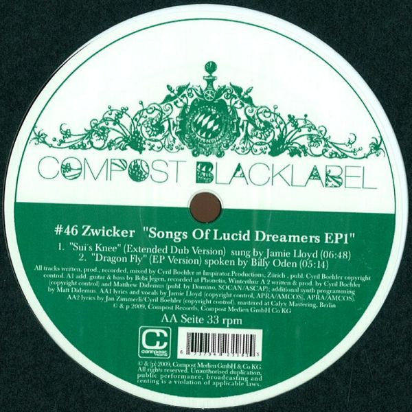 Zwicker - Songs Of Lucid Dreamers EP1 (12", EP)