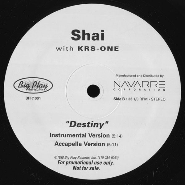 Shai with KRS-One - Destiny (12", Promo)