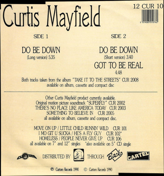 Curtis Mayfield : Do Be Down (12")