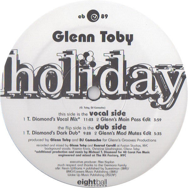 Glenn Toby* : Holiday - The T. Diamond Mixes (12")