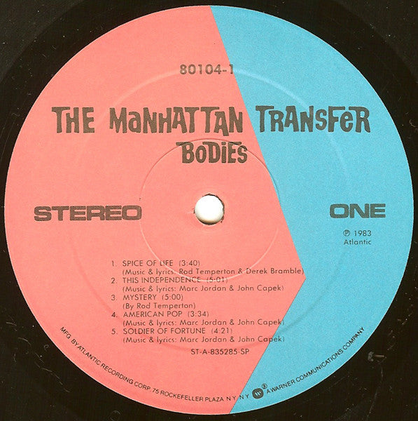 The Manhattan Transfer : Bodies And Souls (LP, Album, SP-)