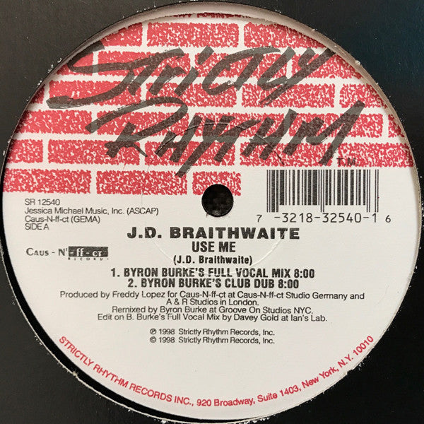 J.D. Braithwaite : Use Me (12")