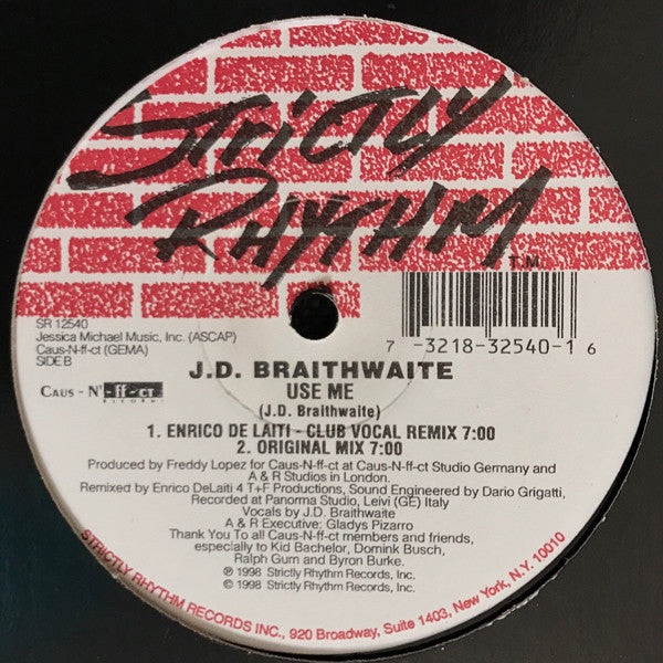 J.D. Braithwaite : Use Me (12")