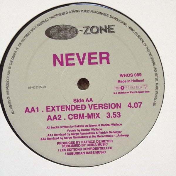 O-Zone : Never (12")