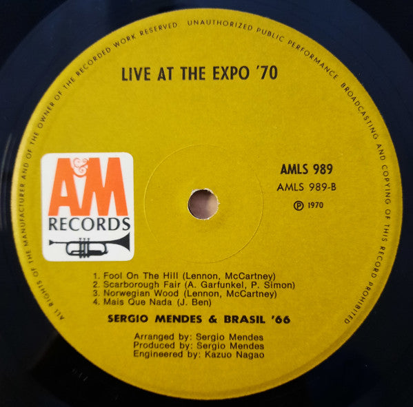 Sérgio Mendes & Brasil '66 : Live At Expo '70 (LP, Album)