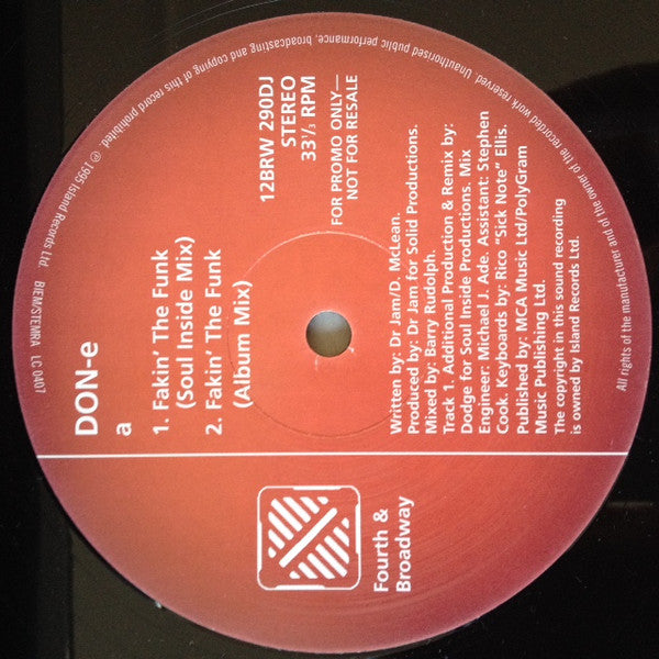 DON-E : Fakin' The Funk (12", Promo)