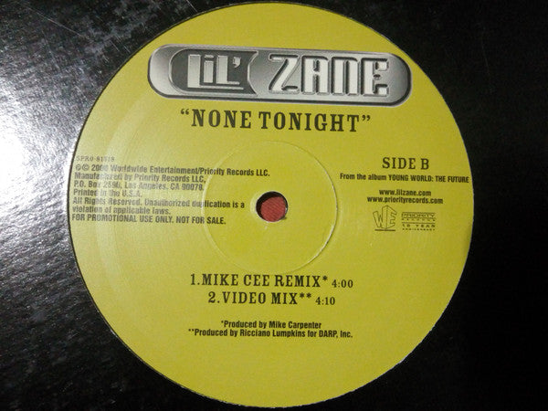 Lil' Zane - None Tonight (Remixes) (12", Maxi, Promo)