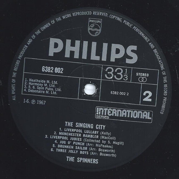 The Spinners : The Singing City (LP, Comp, Bla)