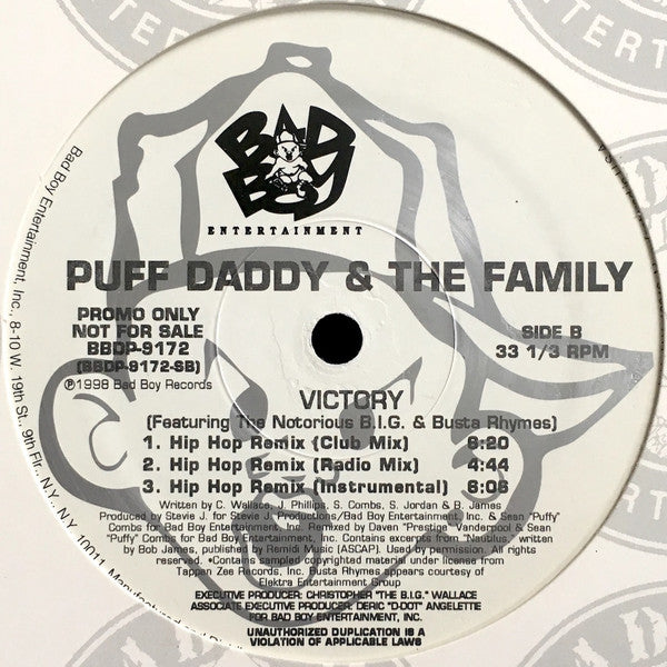 Puff Daddy & The Family - Victory (12", Promo)
