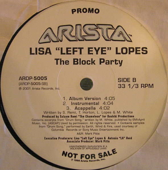 Lisa "Left Eye" Lopes - Hot! / The Block Party (12", Promo)