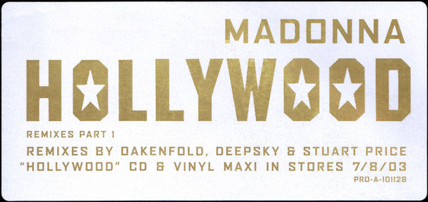 Madonna : Hollywood (Remixes Part 1) (12", Promo)