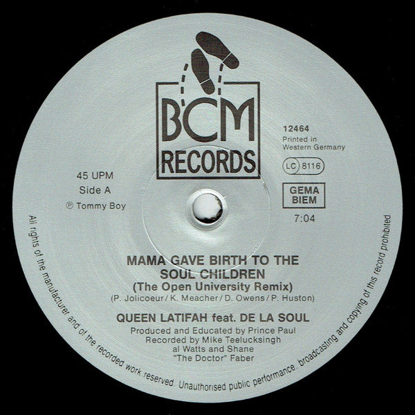 Queen Latifah Featuring De La Soul : Mama Gave Birth To The Soul Children (12")