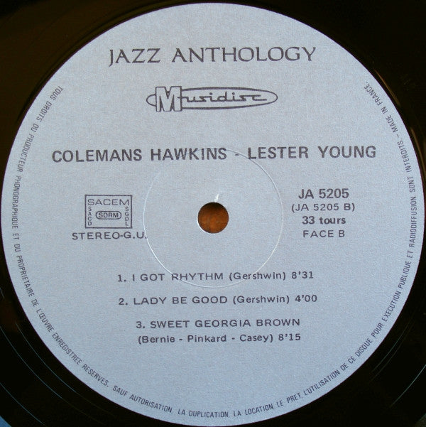 Coleman Hawkins / Lester Young - The Great Tenors 1945/1946 (LP, Comp)