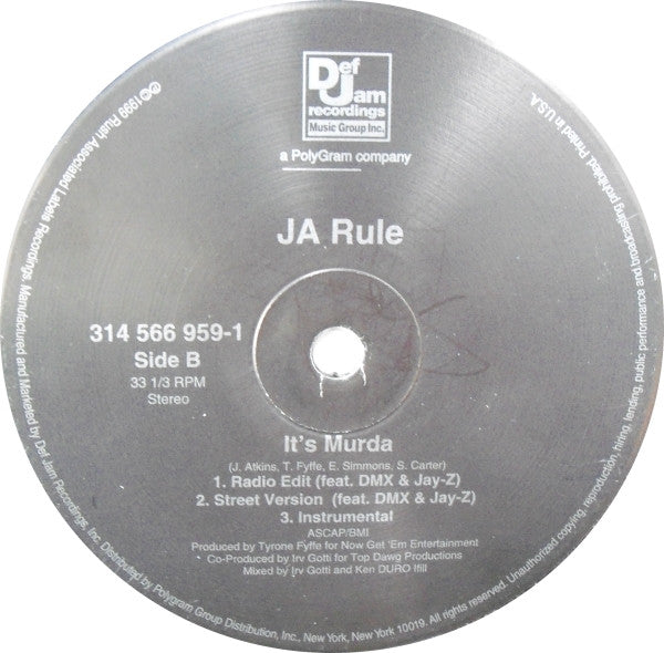 Ja Rule - Holla Holla (12", Single)