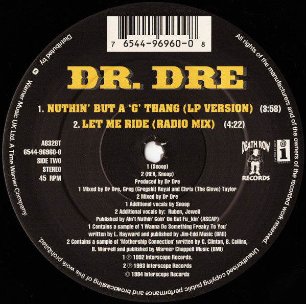 Dr. Dre - Nuthin' But A 'G' Thang (12")