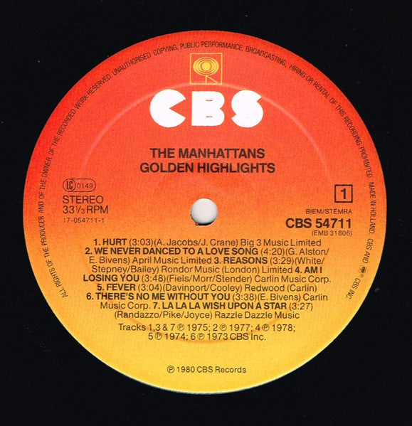 Manhattans : Manhattans (LP, Comp)